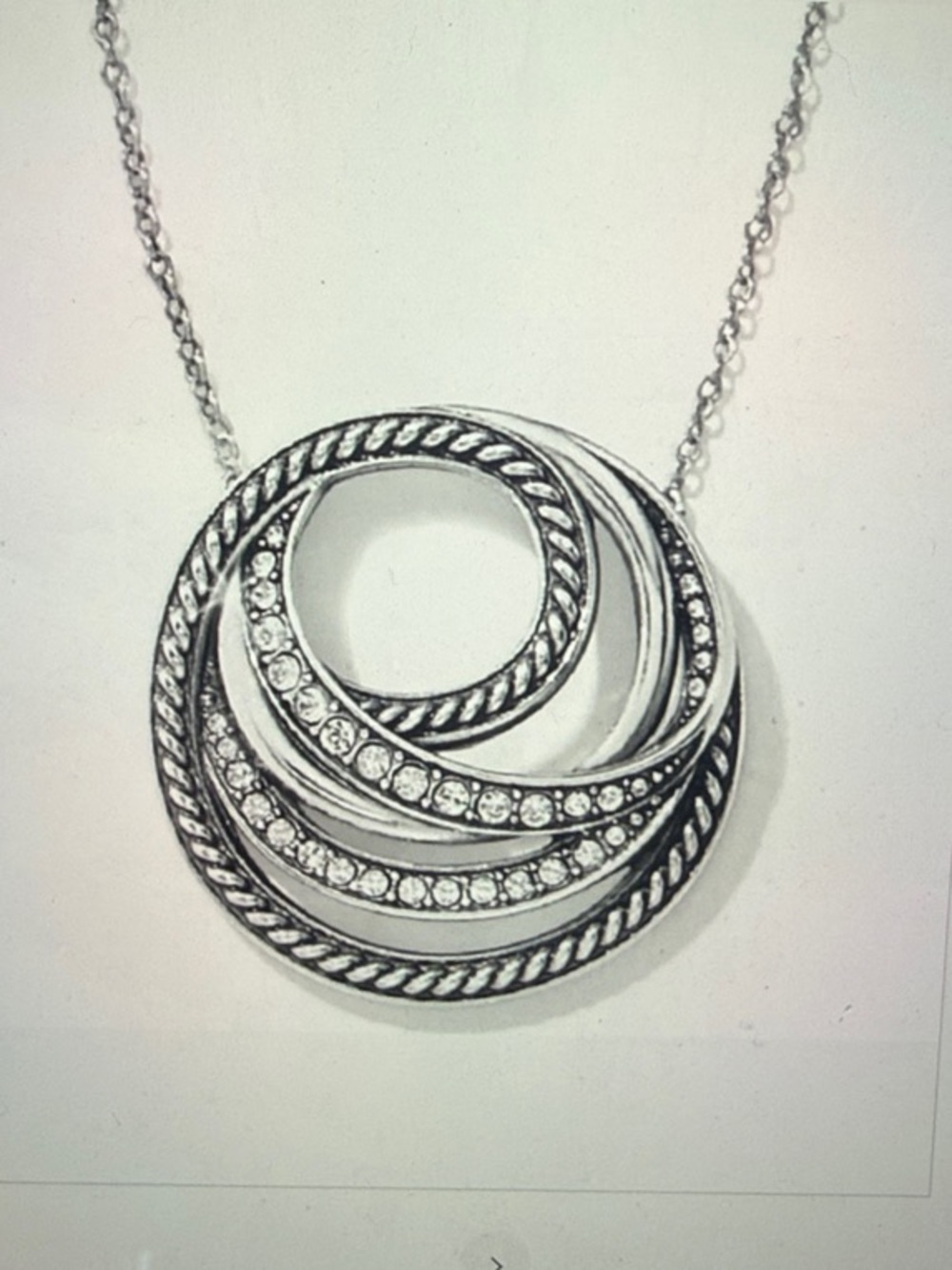 🆕🤩Brighton Neptune’s Rings Round Crystal Silver Necklace NWT $68